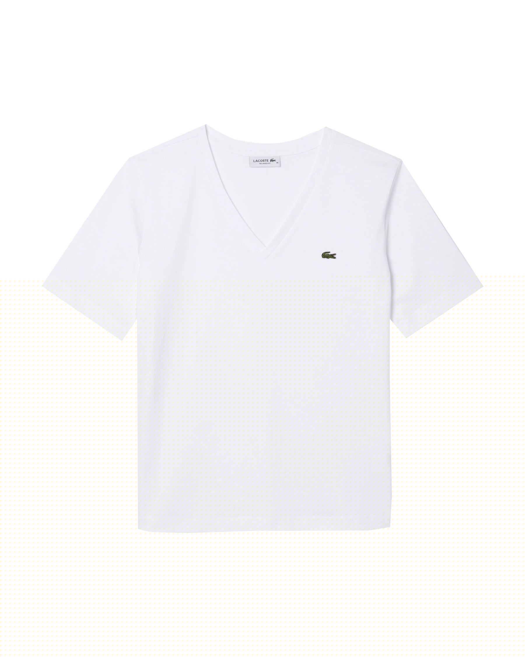 Woman's Tee Lacoste V Neck White