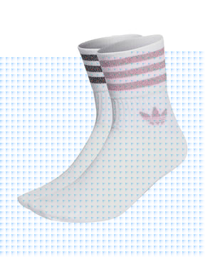 Adidas 2 Paia Mid Cut Glitter Sock Bianco