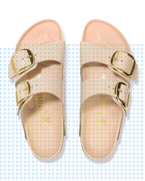 Birkenstock Arizona Big Buckle Shine New Beige Calzata Stretta