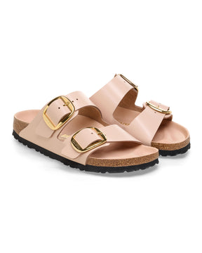 Birkenstock Arizona Big Buckle Shine New Beige Calzata Stretta