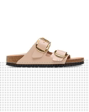 Birkenstock Arizona Big Buckle Shine New Beige Calzata Stretta