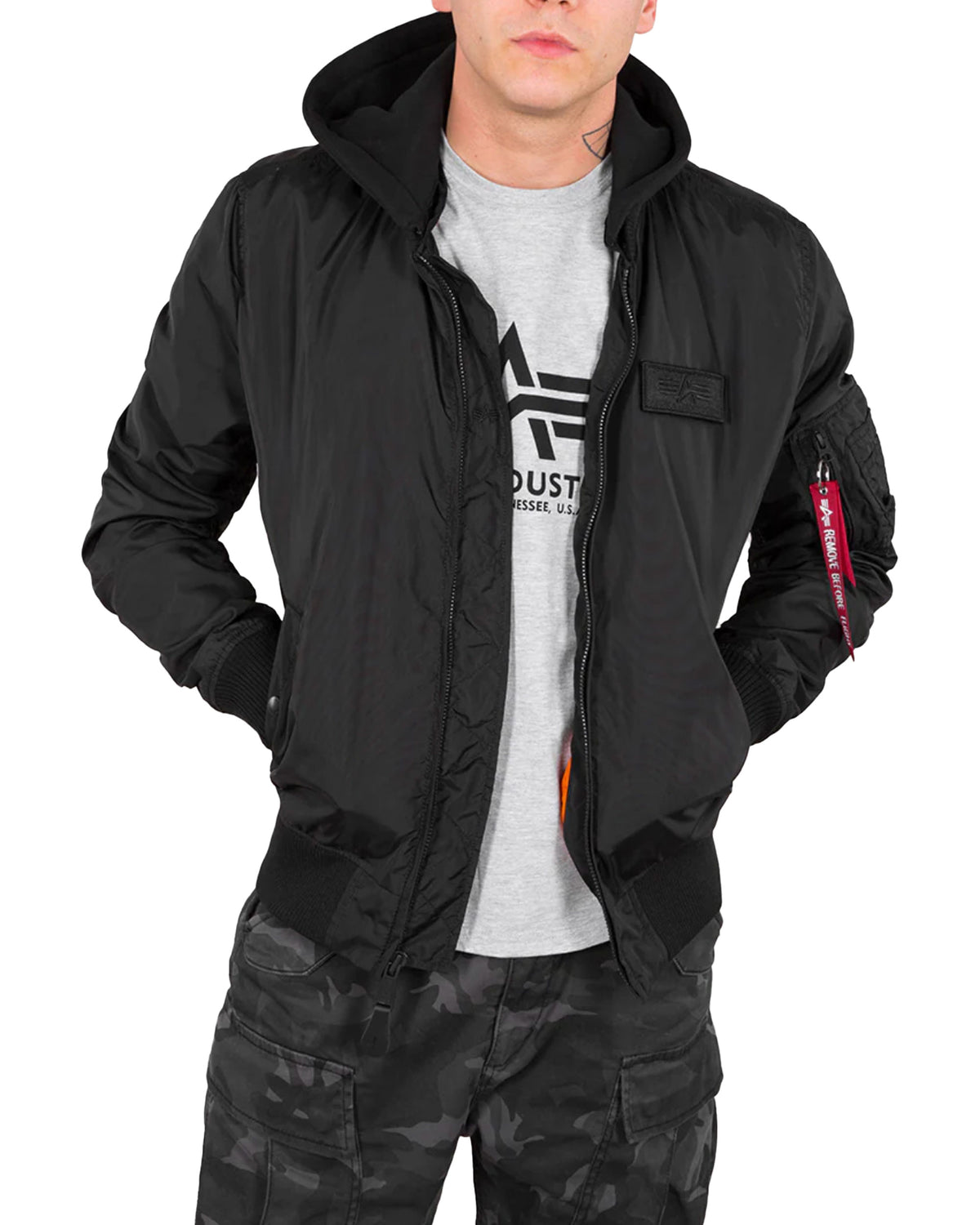 Bomber Alpha Industries MA1-TT Hood Black