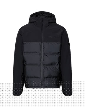 Calvin Klein Mix Media Quilt Jacket Hood Black