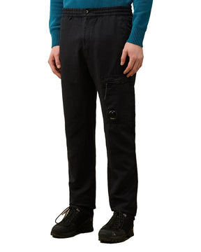 CP Company Cotton-Linen Regular Pants Blu