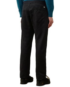 CP Company Cotton-Linen Regular Pants Blu