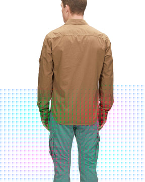 CP Company Gabardine Zipped Shirt Lead Gray