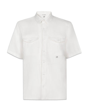 CP Company Lino Pockets Shirt White