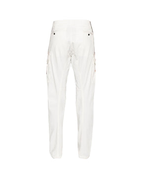 CP Company Stretch Sateen Ergonomic Lens Cargo Pants White