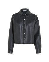 Calvin Klein Faux Leather Relaxed Shirt Black