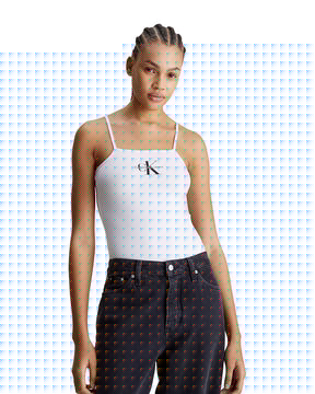 Calvin Klein Monologo Strappy Body White