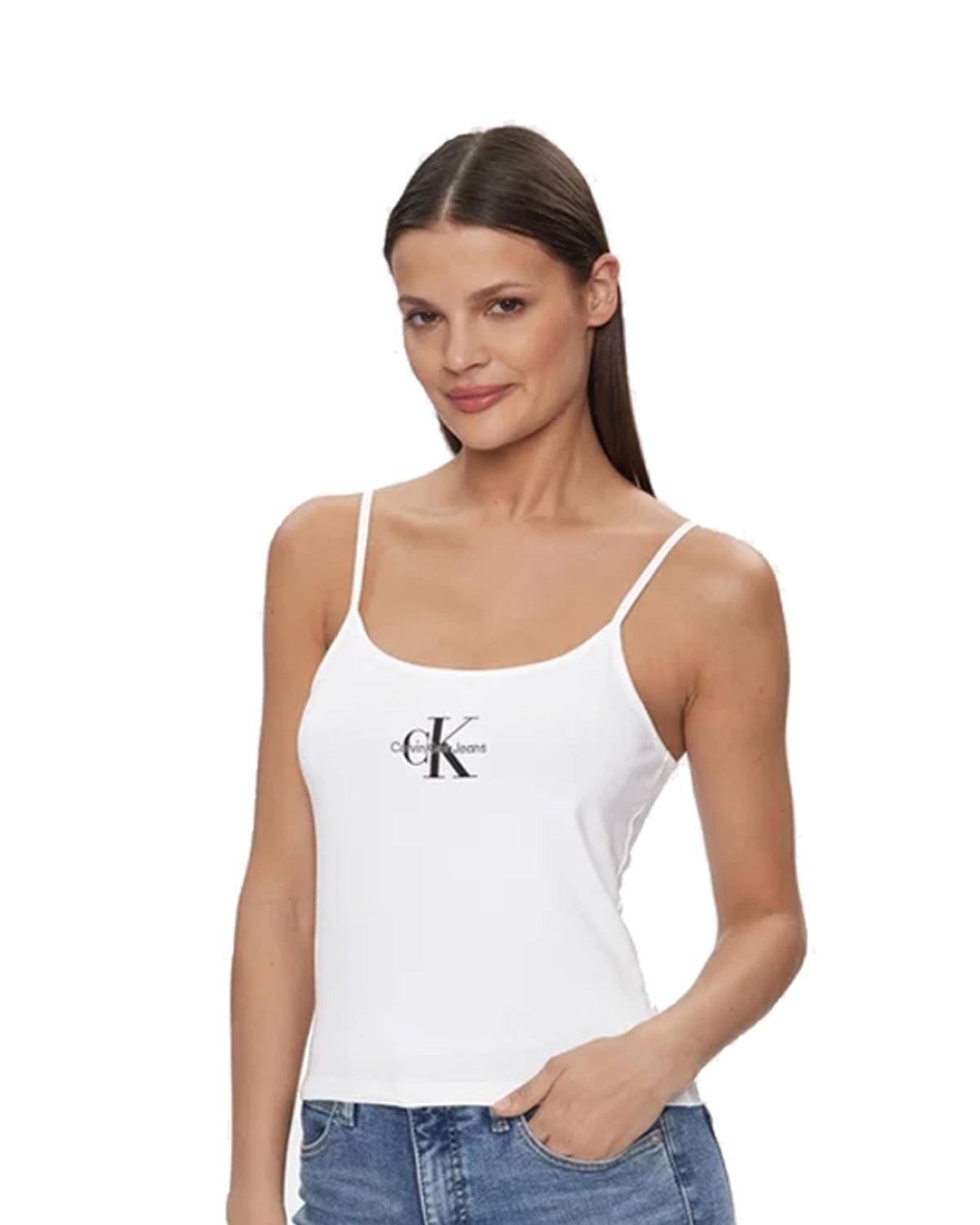 Calvin Klein Monologo Strappy Tank Top White