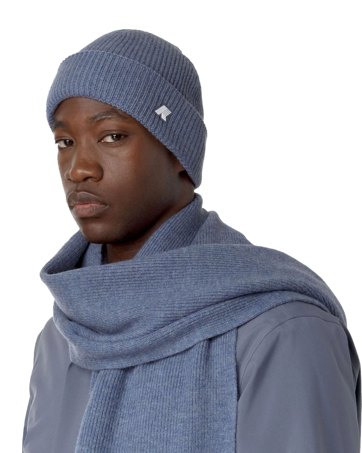 Cappello K-Way Brice Cardigan Stitch Wool Blu Avio