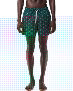 Lacoste Allover Print Boardshort Green