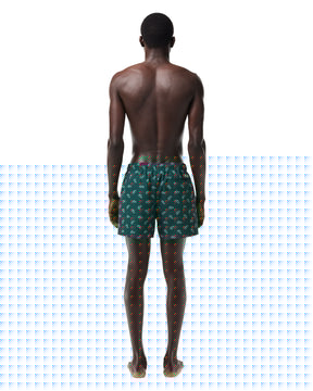 Lacoste Allover Print Boardshort Green