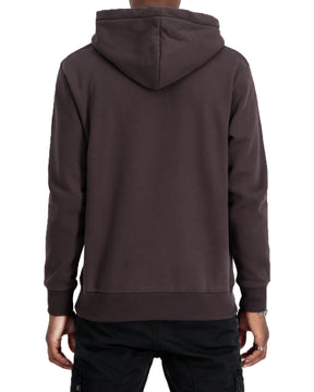 Felpa Uomo Alpha Industries Basic Hoody Small Logo Hunter Brown