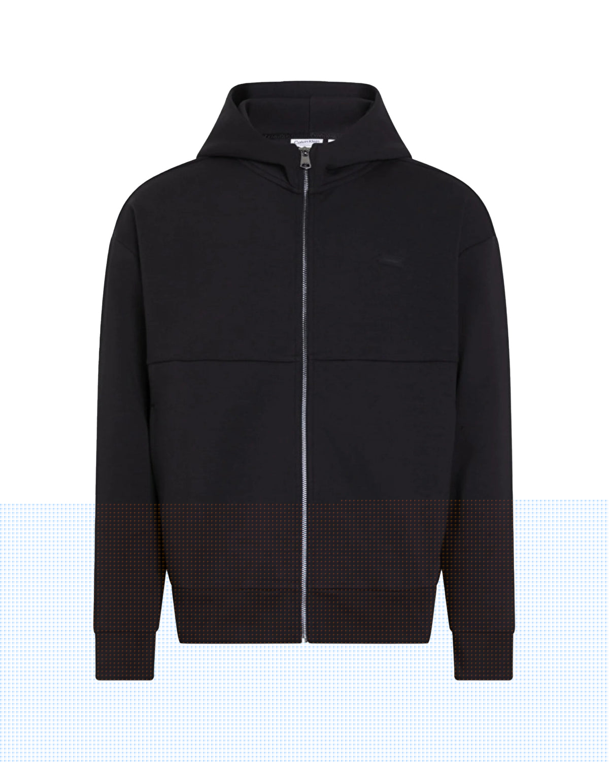 Felpa Uomo Calvin Klein Color Embossed Logo Zip Nero
