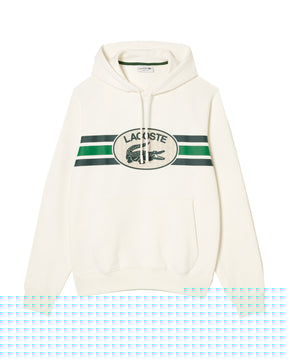 Felpa Uomo Lacoste Big Logo Panna