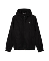 Man Jackets Lacoste Diamond Weave Hooded Black