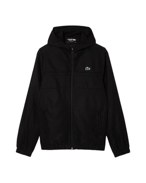 Man Jackets Lacoste Diamond Weave Hooded Black