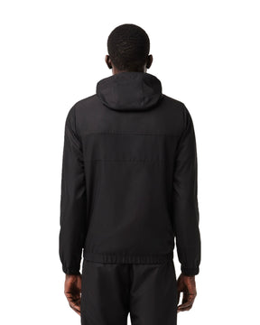 Man Jackets Lacoste Diamond Weave Hooded Black