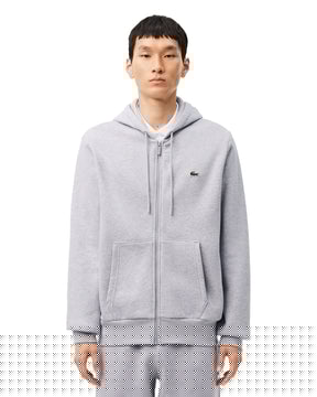 Man Sweatshirt Lacoste Full Zip Grey