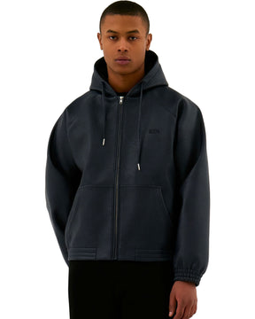 Giacca Arte Antwerp Leather Hooded Jacket Navy