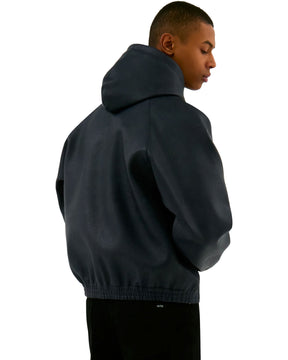 Giacca Arte Antwerp Leather Hooded Jacket Navy
