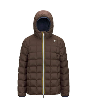 Man Jacket K-Way Jack Eco Stretch Thermo Double Blue Brown
