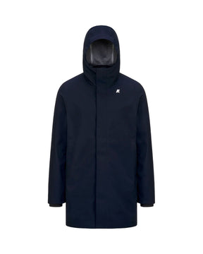 Man Jacket K-Way Tommy Bonded Jersey Blue