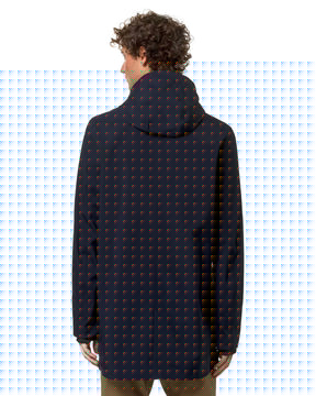 Man Jacket K-Way Tommy Bonded Jersey Blue