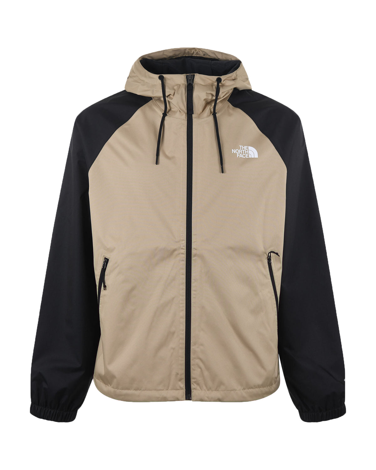 Man Jacket The North Face Elements Rain Hoodie Khaki Stone