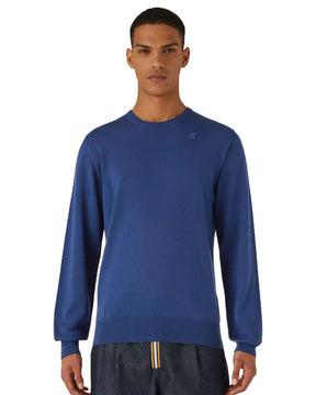 Man Sweaters K-Way Sebastien Merino Blue Medieval