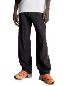 Man Pant Calvin Klein Jeans Nylon Oxford Cargo Black