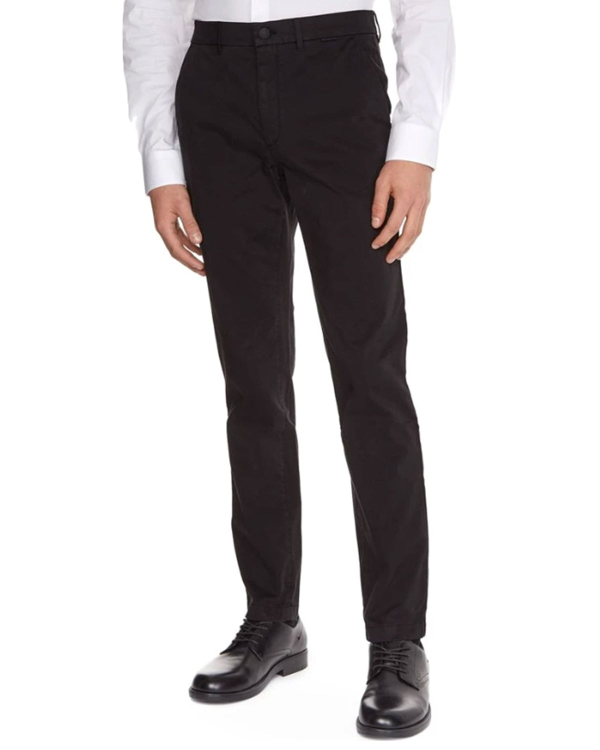 Man Trousers Calvin Klein Sateen Stretch Cropped Tapered Black