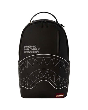 Sprayground Shark Central Solid Black White Line Shark