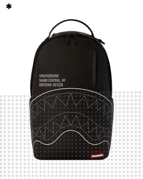 Sprayground Shark Central Solid Black White Line Shark