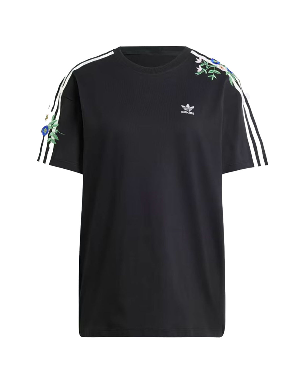 Woman's Tee Adidas Floral Loose Black