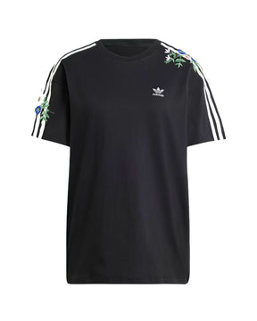 Woman's Tee Adidas Floral Loose Black