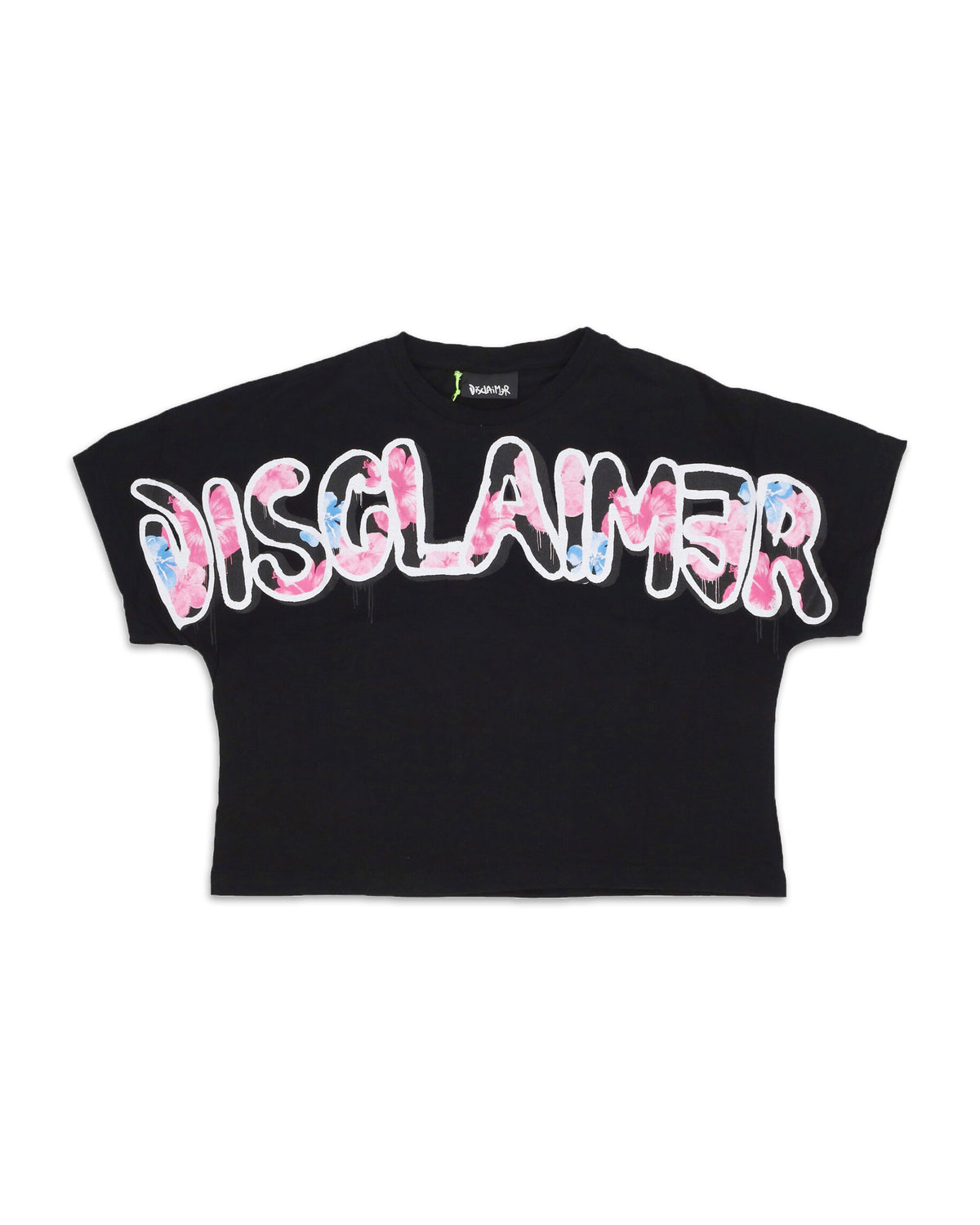 Woman Crop Tee Black Floral