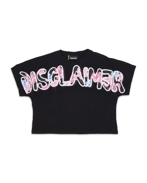 Woman Crop Tee Black Floral