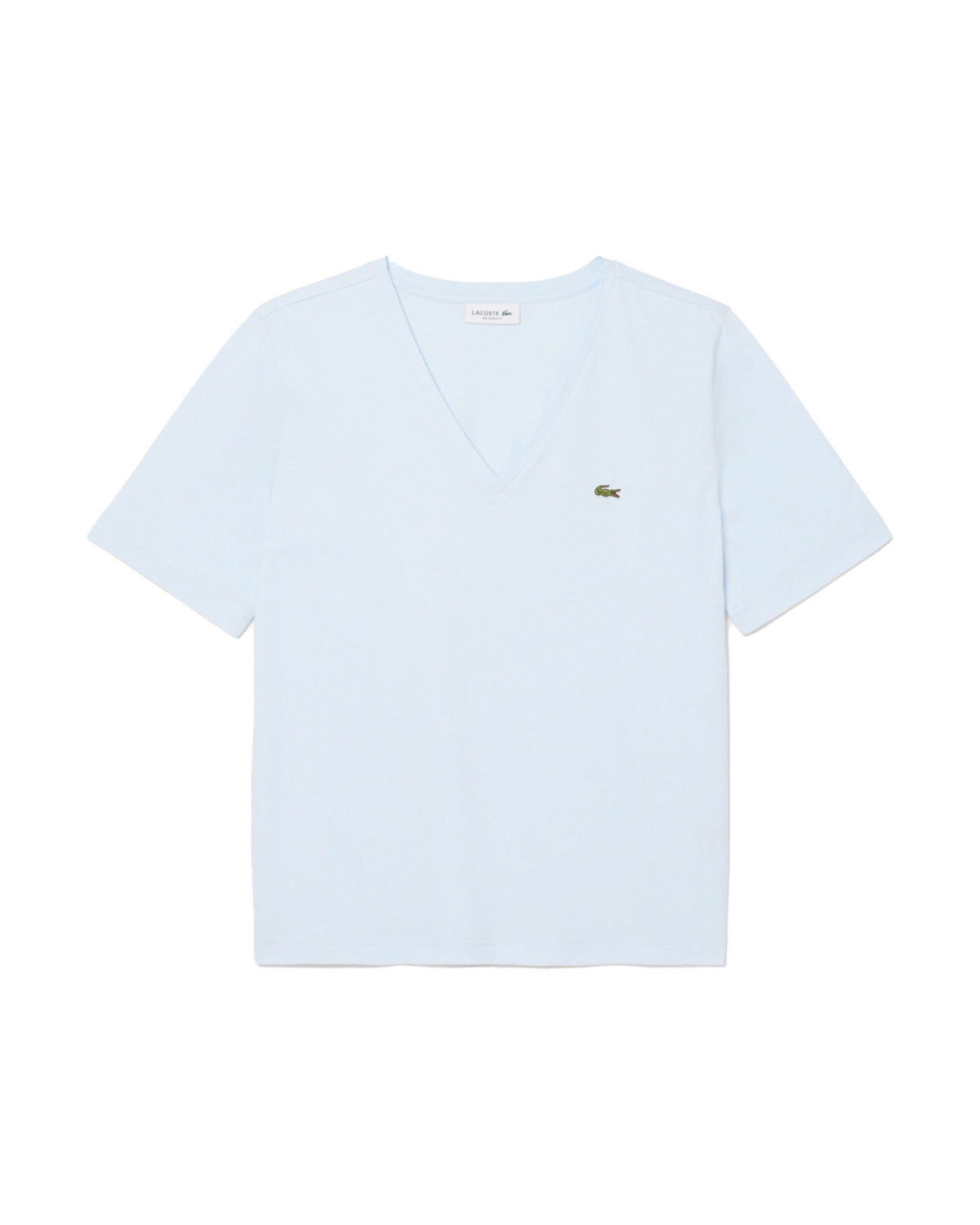 Woman's Tee Lacoste V Neck Clear Blue