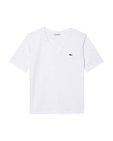 Woman's Tee Lacoste V Neck White