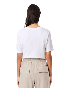 Woman's Tee Lacoste V Neck White