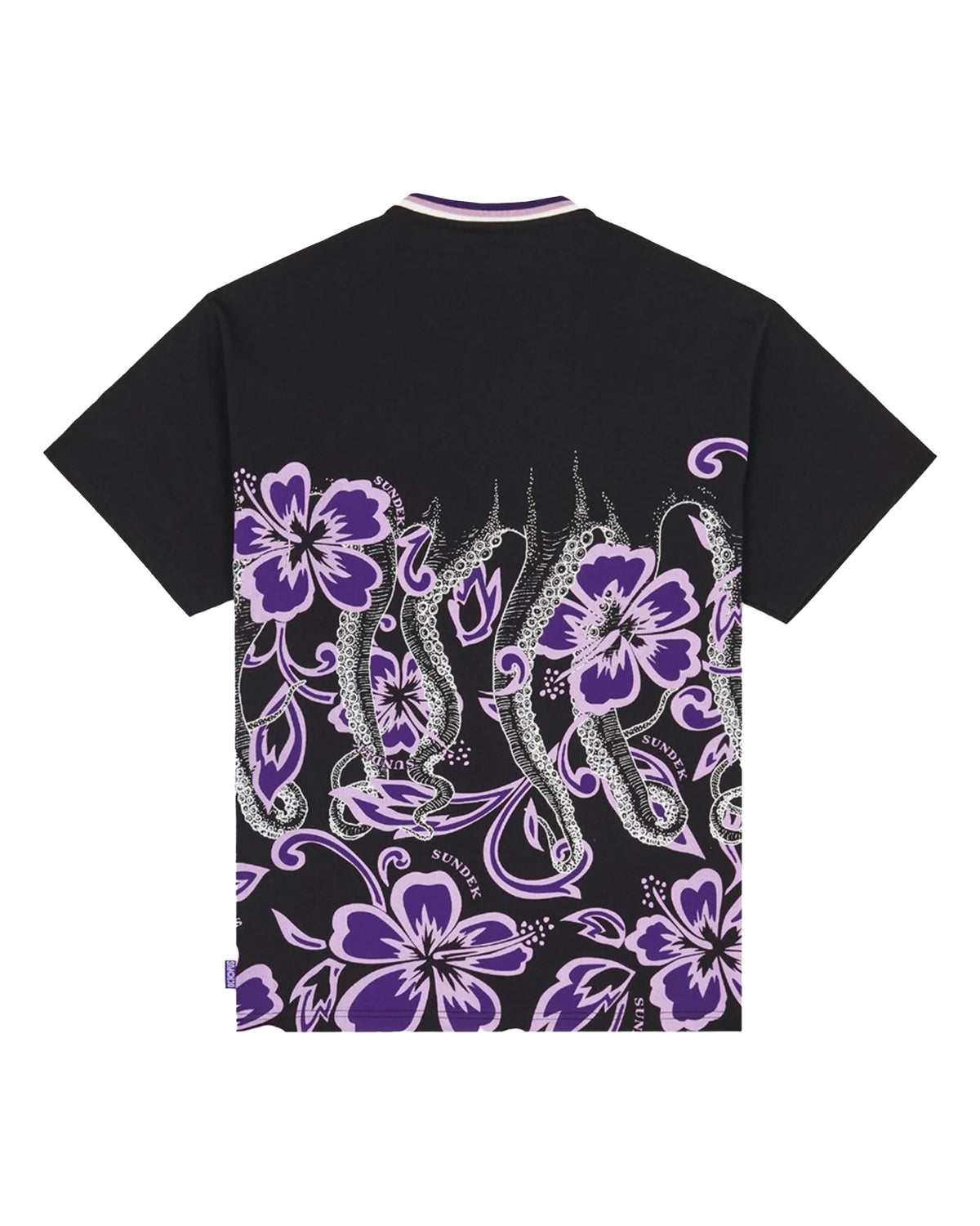 T-Shirt Sundek x Octopus Hibiscus Black