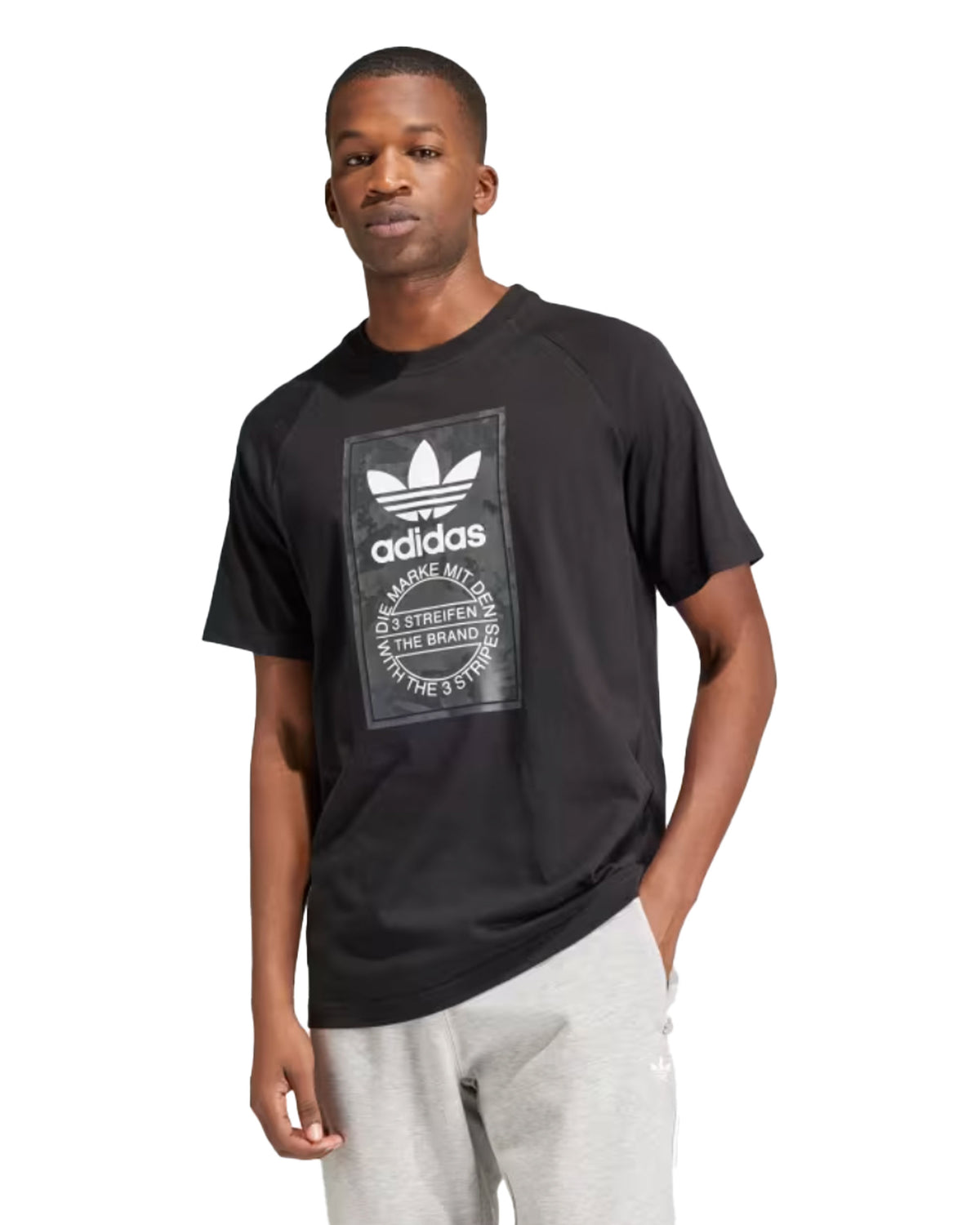 T-Shirt Uomo Adidas Camo Tongue Nero