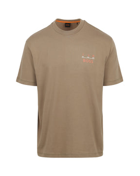 T-Shirt Uomo Boss Te Records Open Brown