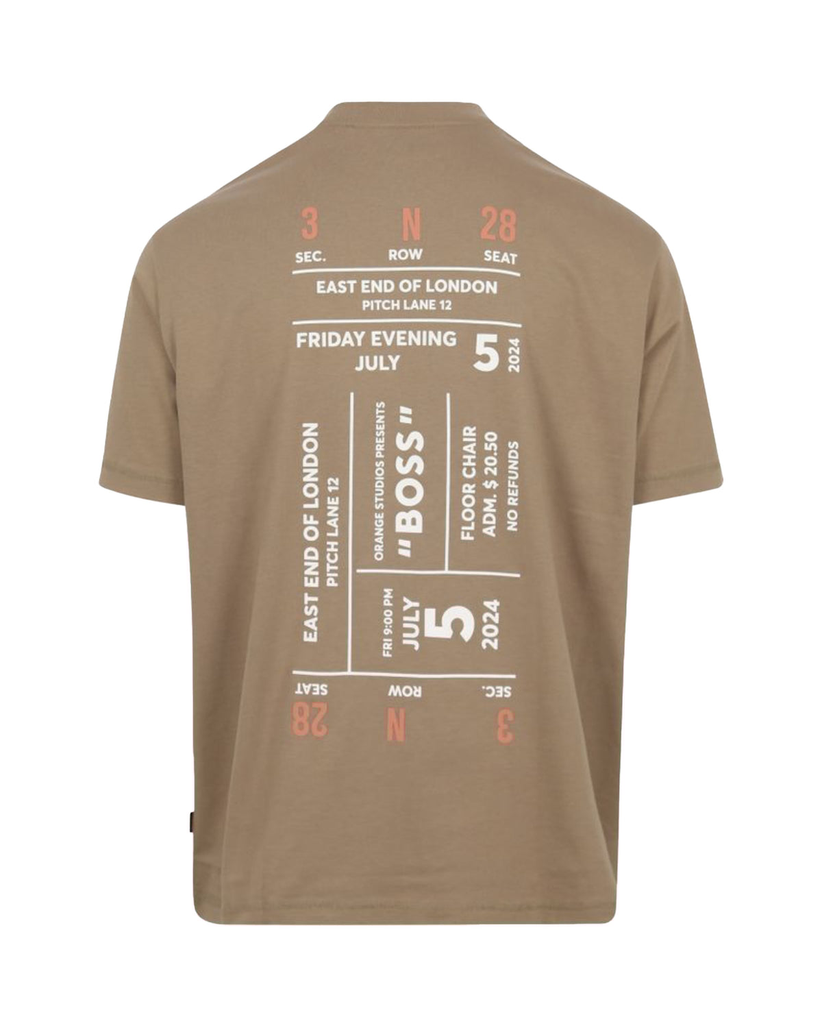 T-Shirt Uomo Boss Te Records Open Brown