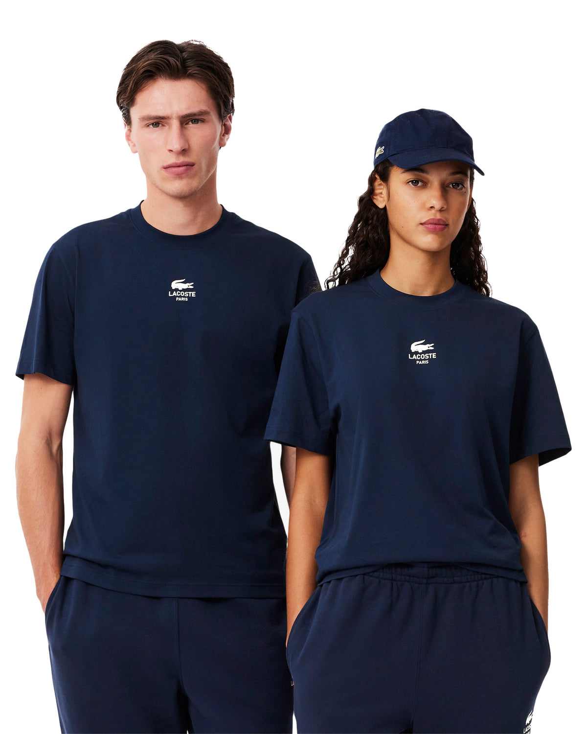 Lacoste Central Logo Blu Tee