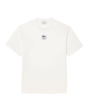 Lacoste Central Logo White Tee