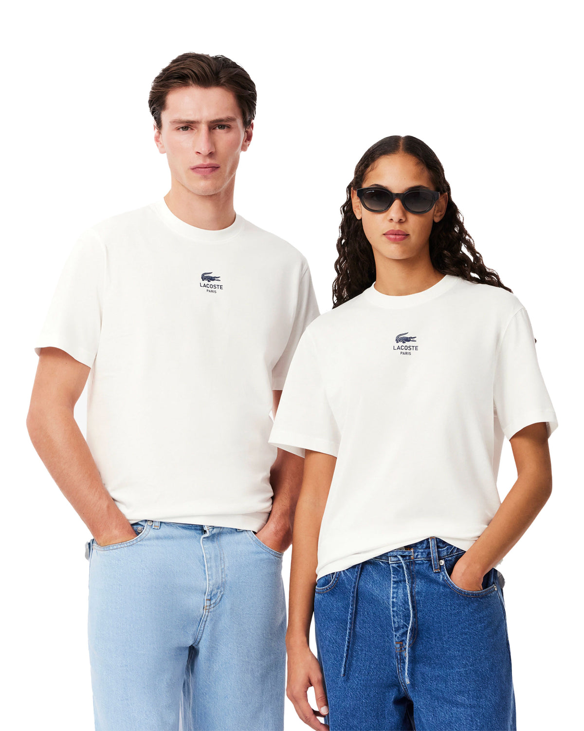 Lacoste Central Logo White Tee